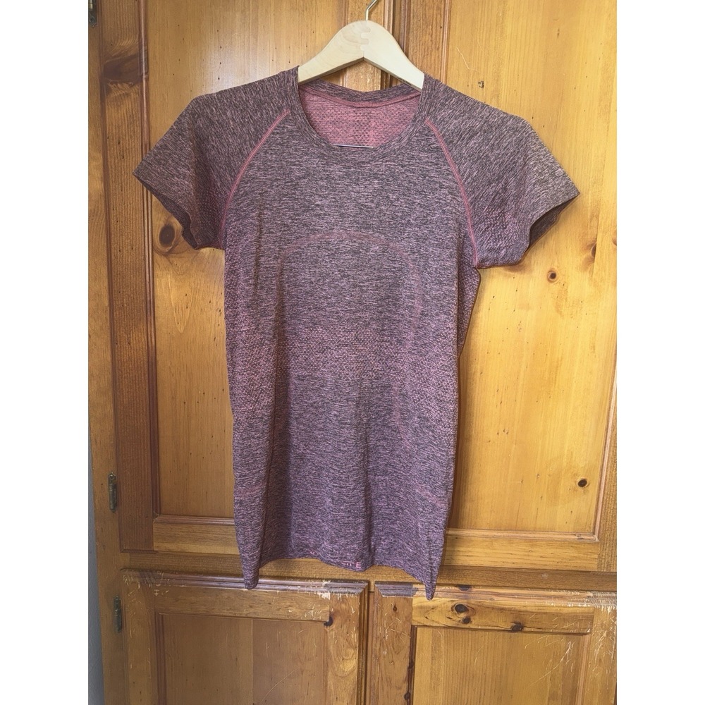 Lululemon Swiftly Tech Shirt Top Short Sleeve SS Red Dark Running Yoga Women's 8